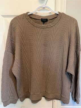 Eclipse Women's Crewneck Textured Sweater - Taupe